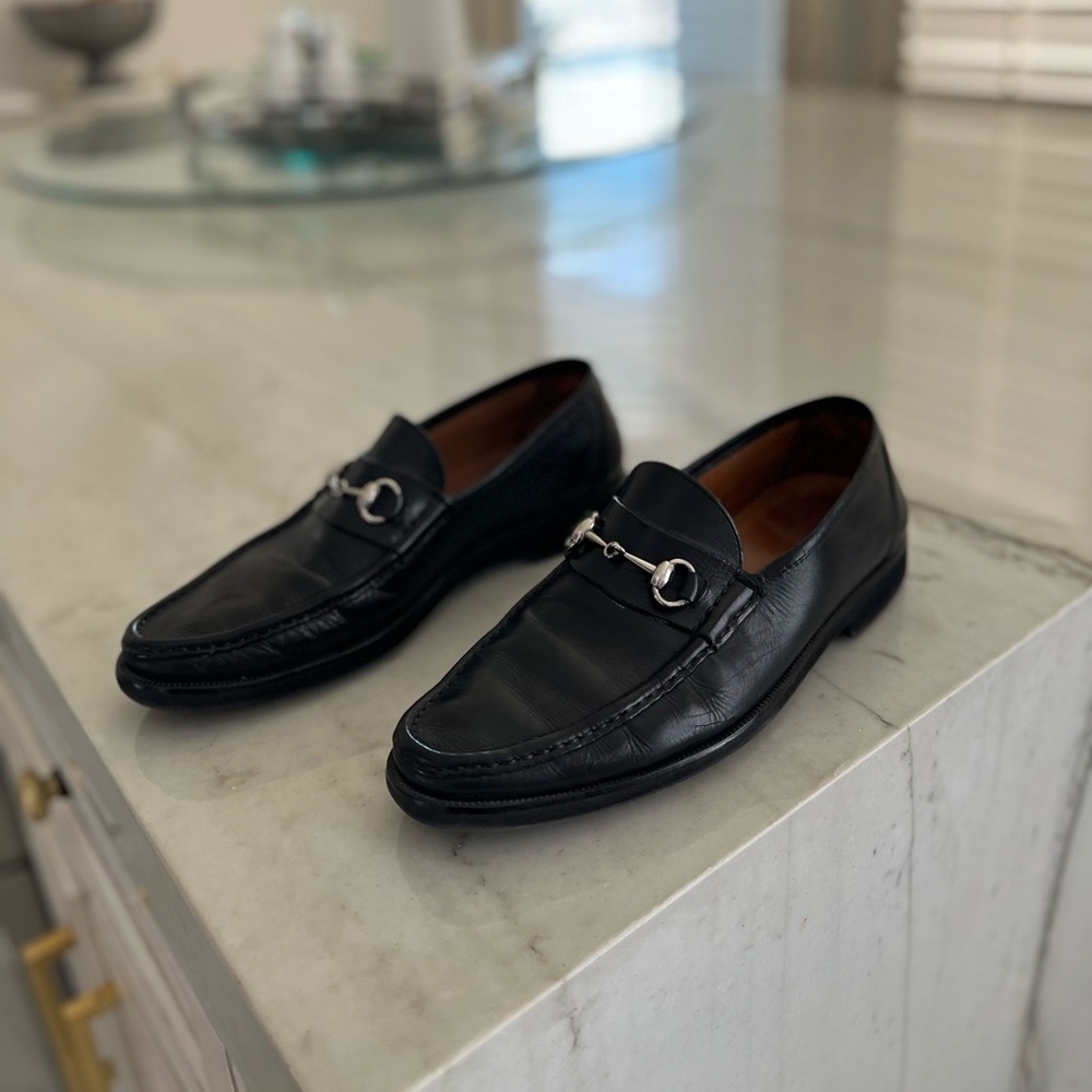 Peter Huber Ascot Classic Horsebit Loafer in Black Leather, Men’s Size US 9